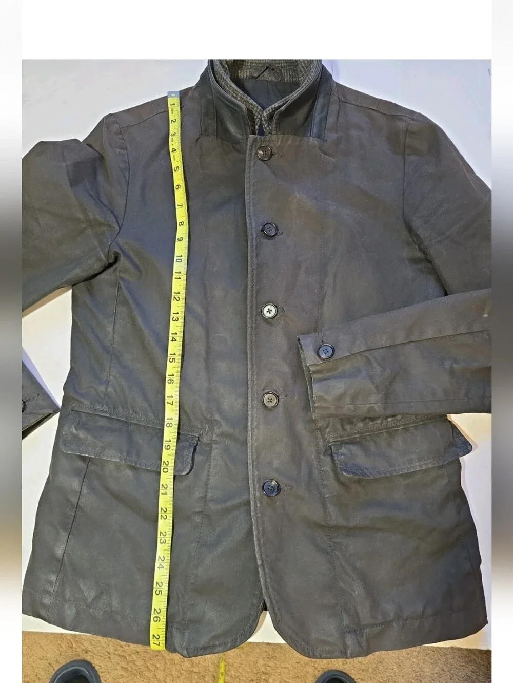 All Saints Mens Survey Double Layered Casual Blazer Jacket Black Size XS